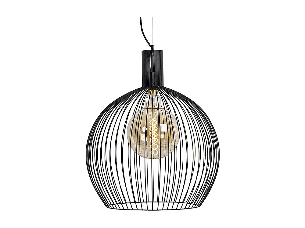 Lampe à suspension ronde design noir 50 cm - Wire Dos