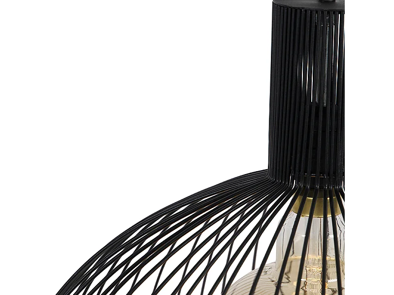 Suspension ronde design noire 50 cm - Dos