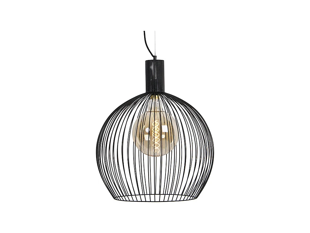 Lampe à suspension ronde design noir 50 cm - Wire Dos