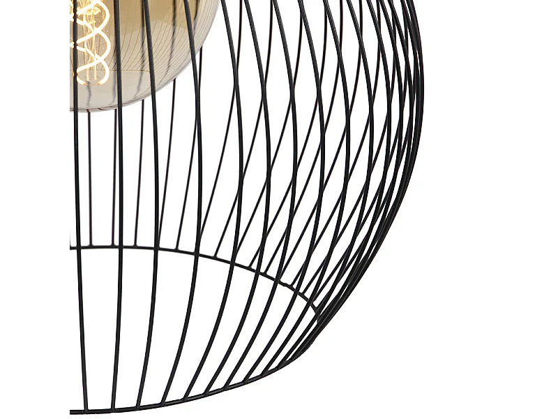 Suspension ronde design noire 50 cm - Dos