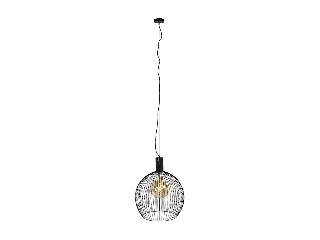 Suspension ronde design noire 50 cm - Dos