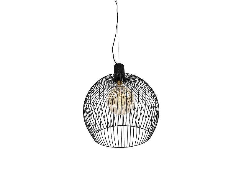 Suspension ronde design noire 50 cm - Dos