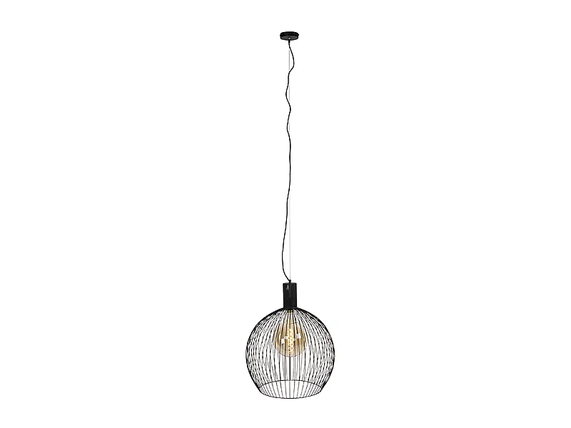 Suspension ronde design noire 50 cm - Dos
