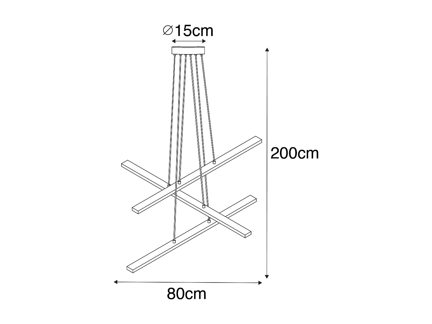 Lampe suspendue noire avec LED dimmable en 3 étapes 6 lumières - Jolanta