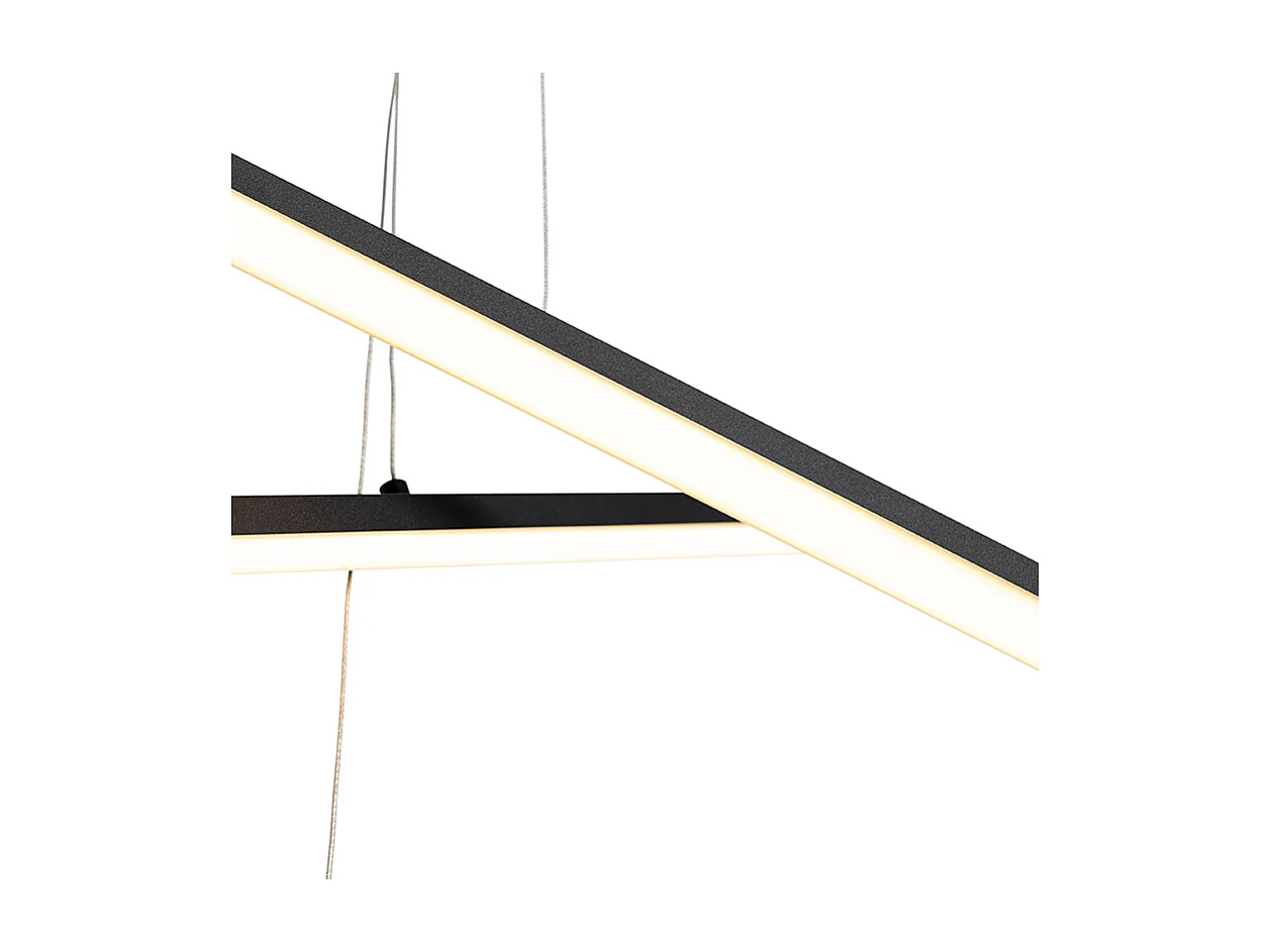 Lampe suspendue noire avec LED dimmable en 3 étapes 6 lumières - Jolanta