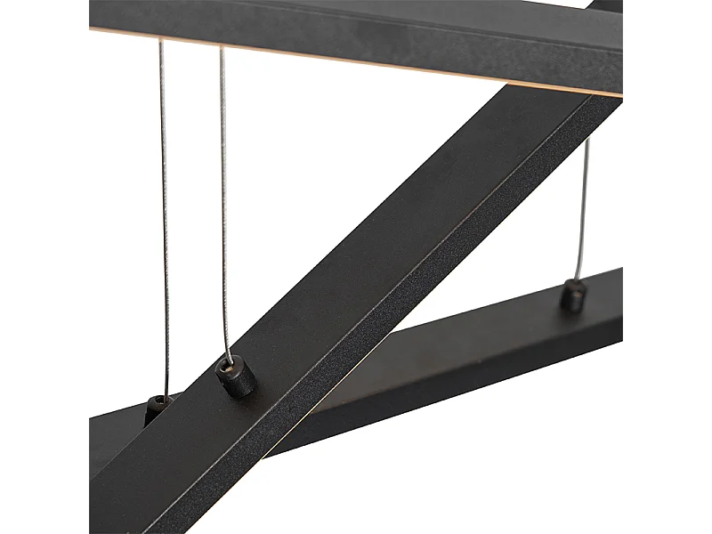 Suspension noire avec LED à variateur 3 niveaux 6 lumières - Jolanta