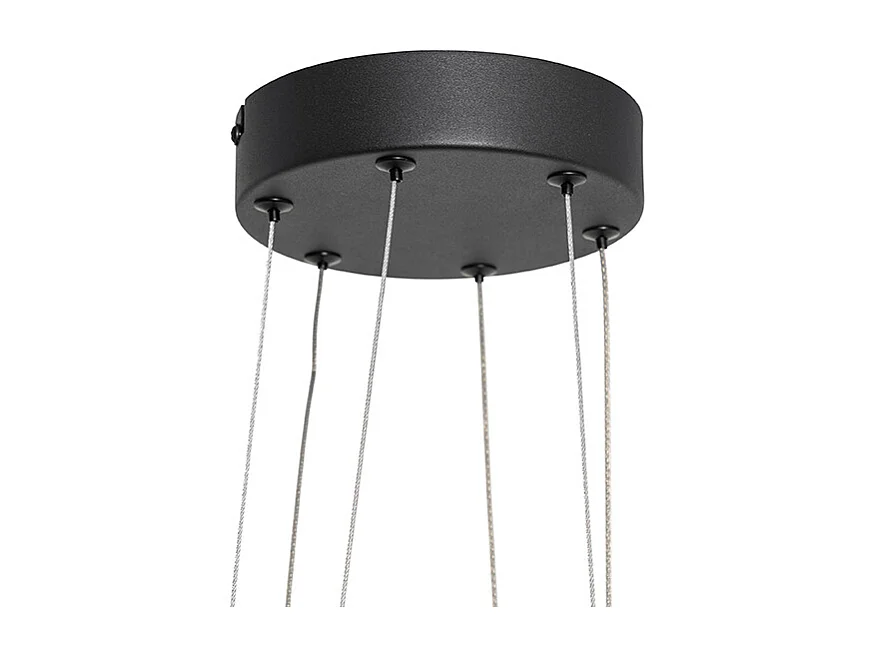 Suspension noire avec LED à variateur 3 niveaux 6 lumières - Jolanta