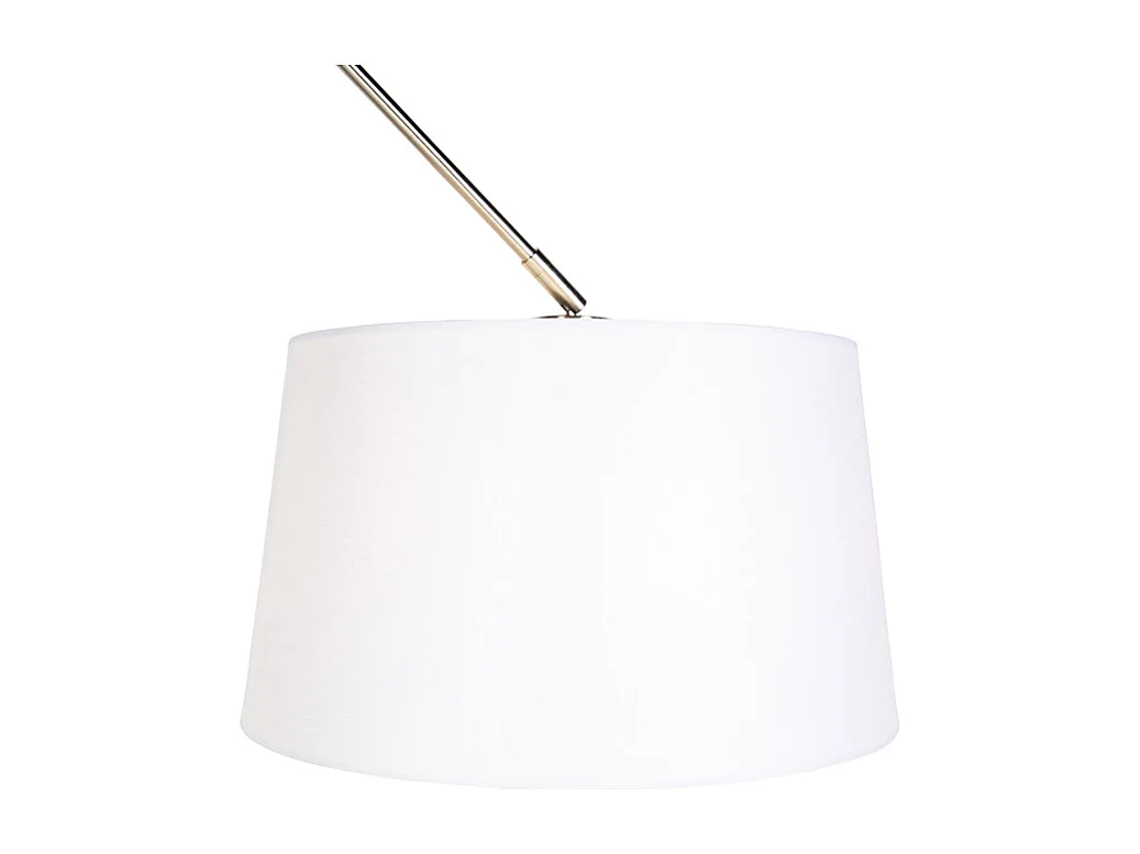 Suspension en acier avec abat-jour en lin blanc 35 cm - Blitz