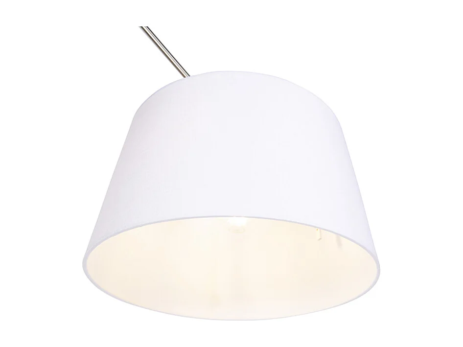 Suspension en acier avec abat-jour en lin blanc 35 cm - Blitz