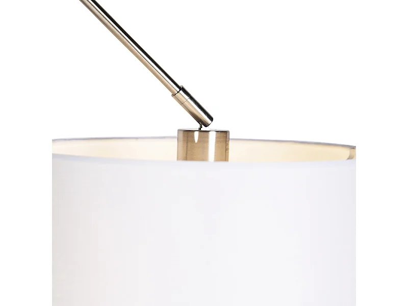 Suspension en acier avec abat-jour en lin blanc 35 cm - Blitz