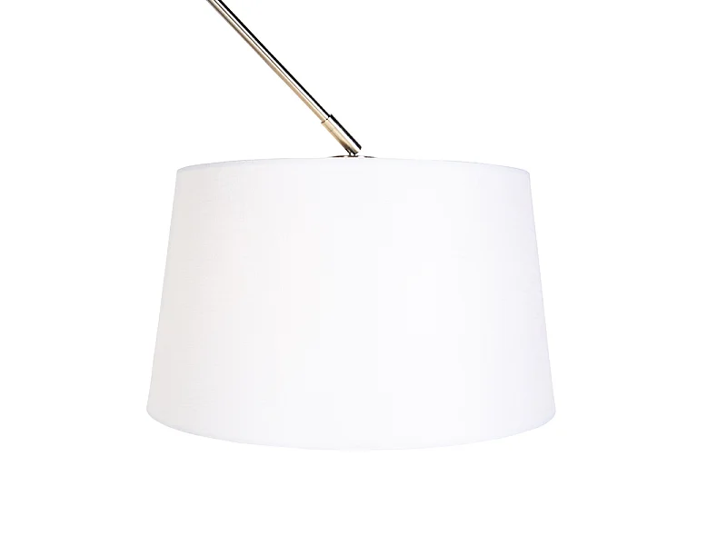 Suspension en acier avec abat-jour en lin blanc 35 cm - Blitz