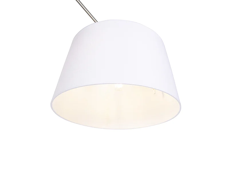 Suspension en acier avec abat-jour en lin blanc 35 cm - Blitz