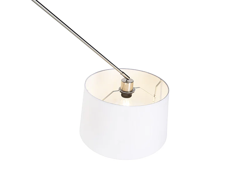 Suspension en acier avec abat-jour en lin blanc 35 cm - Blitz