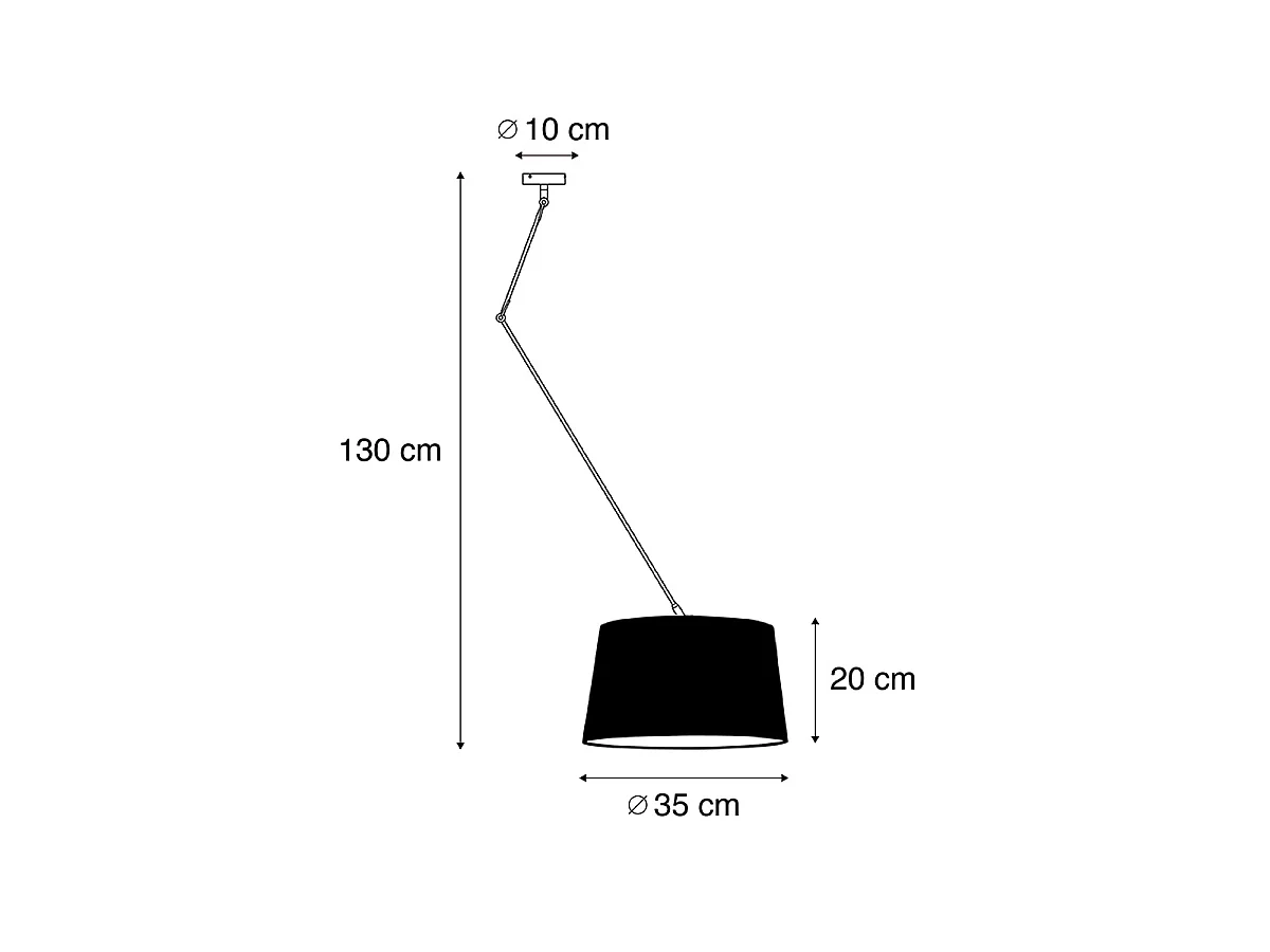 Suspension en acier avec abat-jour en lin blanc 35 cm - Blitz