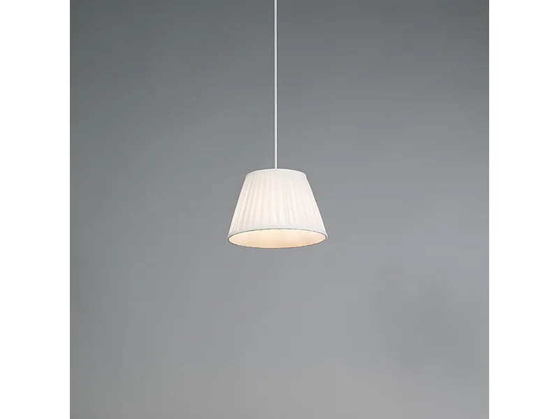 Lampe suspendue rétro crème 25 cm - Plissée