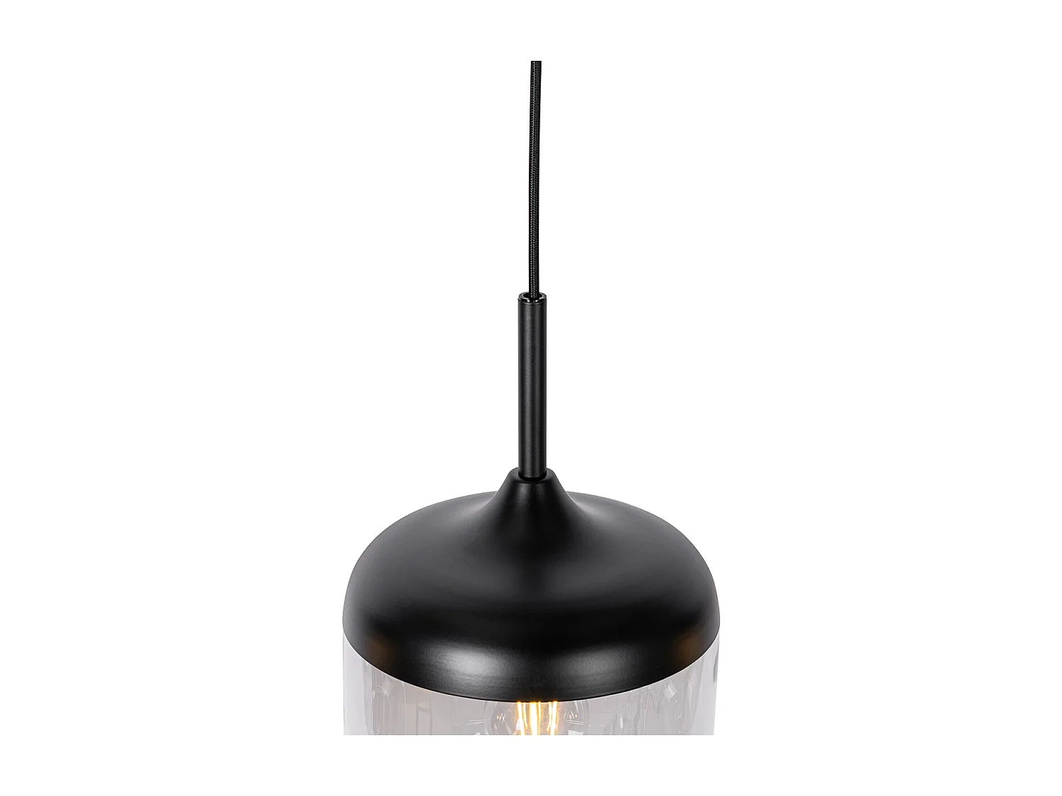 Suspension design noire avec or et verre fumé 4 lumières - Kyan