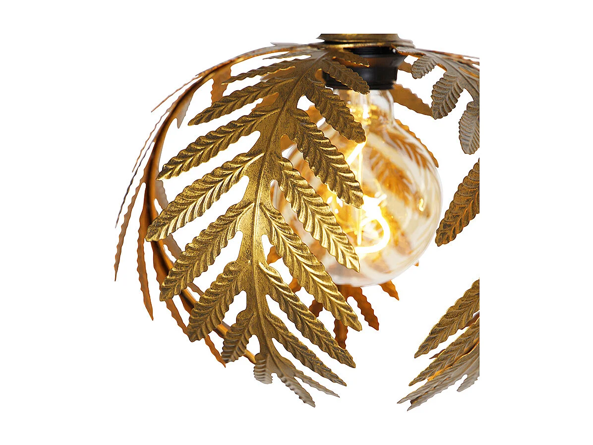 Suspension vintage dorée oblongue 3 lumières - Botanica