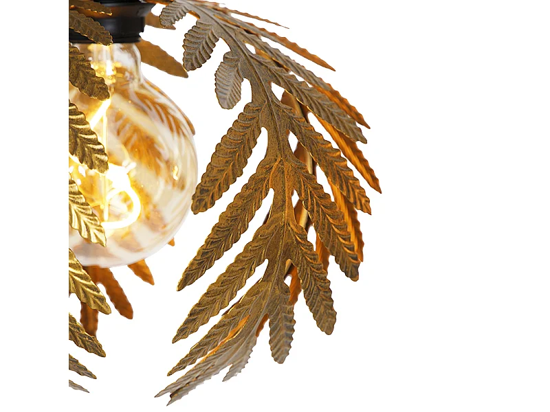 Suspension vintage dorée oblongue 3 lumières - Botanica