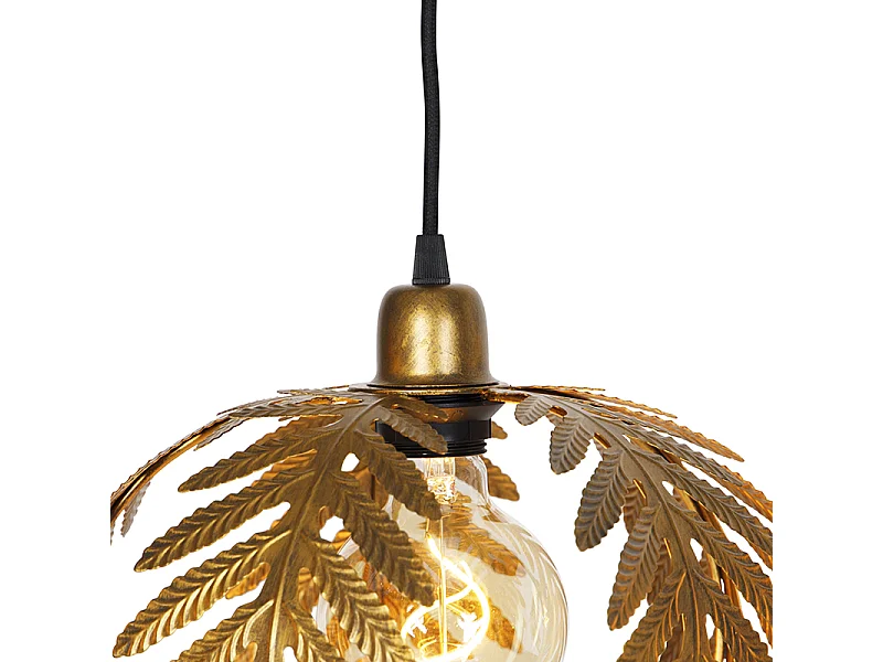 Suspension vintage dorée oblongue 3 lumières - Botanica
