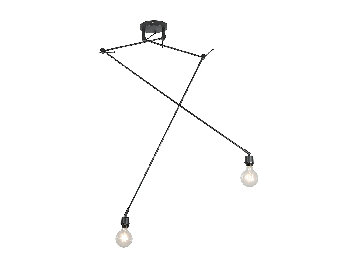 Lampe suspendue moderne noire sans abat-jour - Blitz II
