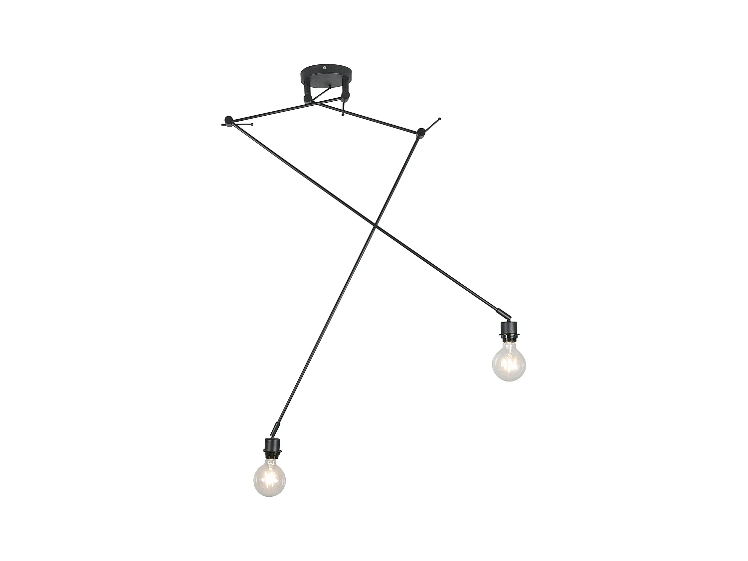 Lampe suspendue moderne noire sans abat-jour - Blitz II