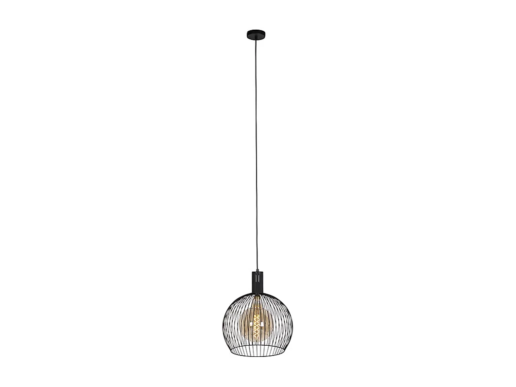 Lampe à suspension design noire 40 cm - Wire Dos