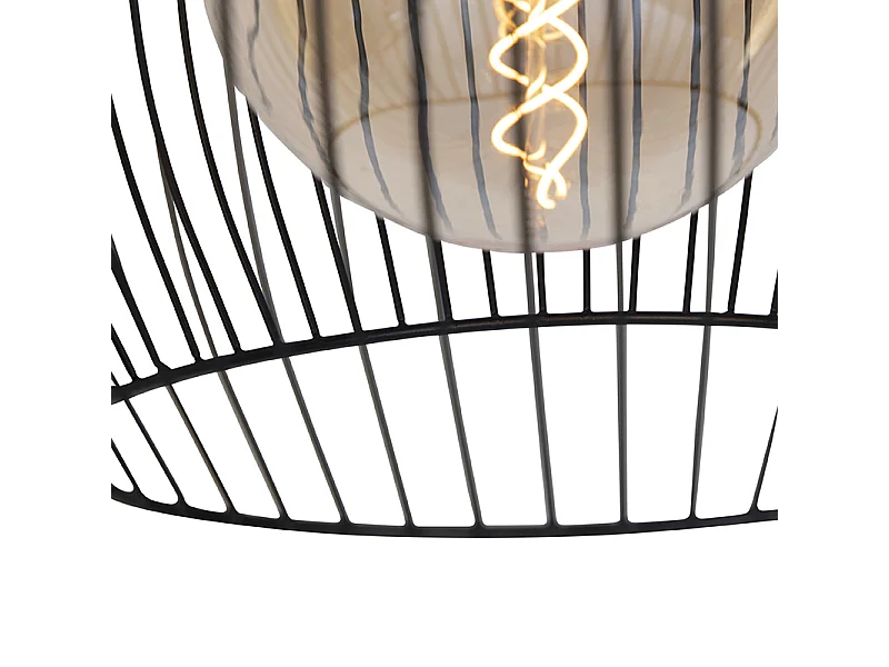 Lampe à suspension design noire 40 cm - Wire Dos