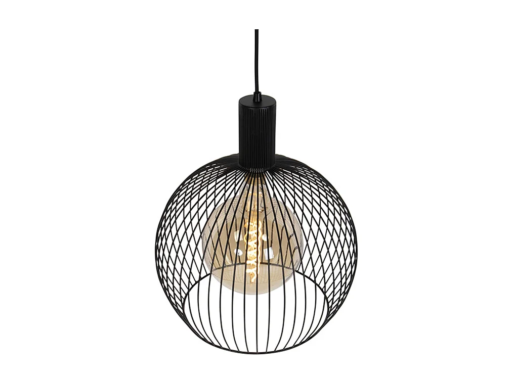 Suspension ronde design noire 40 cm - Dos