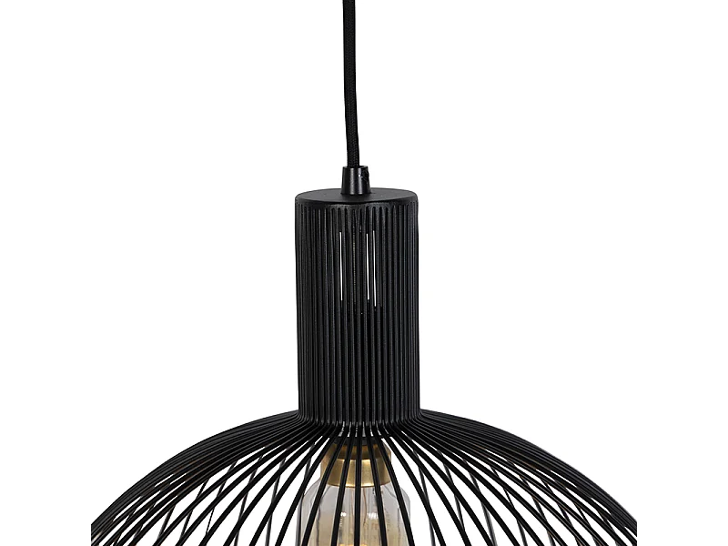 Suspension ronde design noire 40 cm - Dos