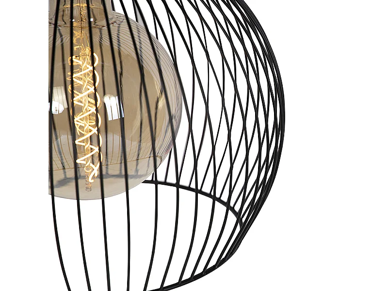 Suspension ronde design noire 40 cm - Dos