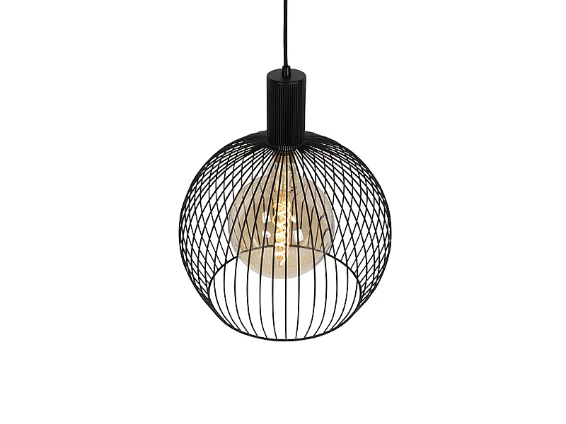 Suspension ronde design noire 40 cm - Dos