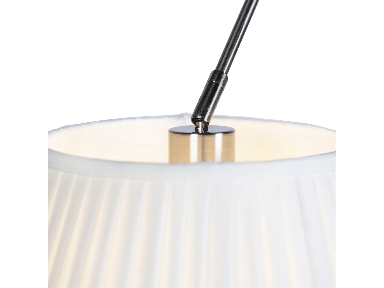 Suspension avec abat-jour plissés crème 35 cm - Acier Blitz II