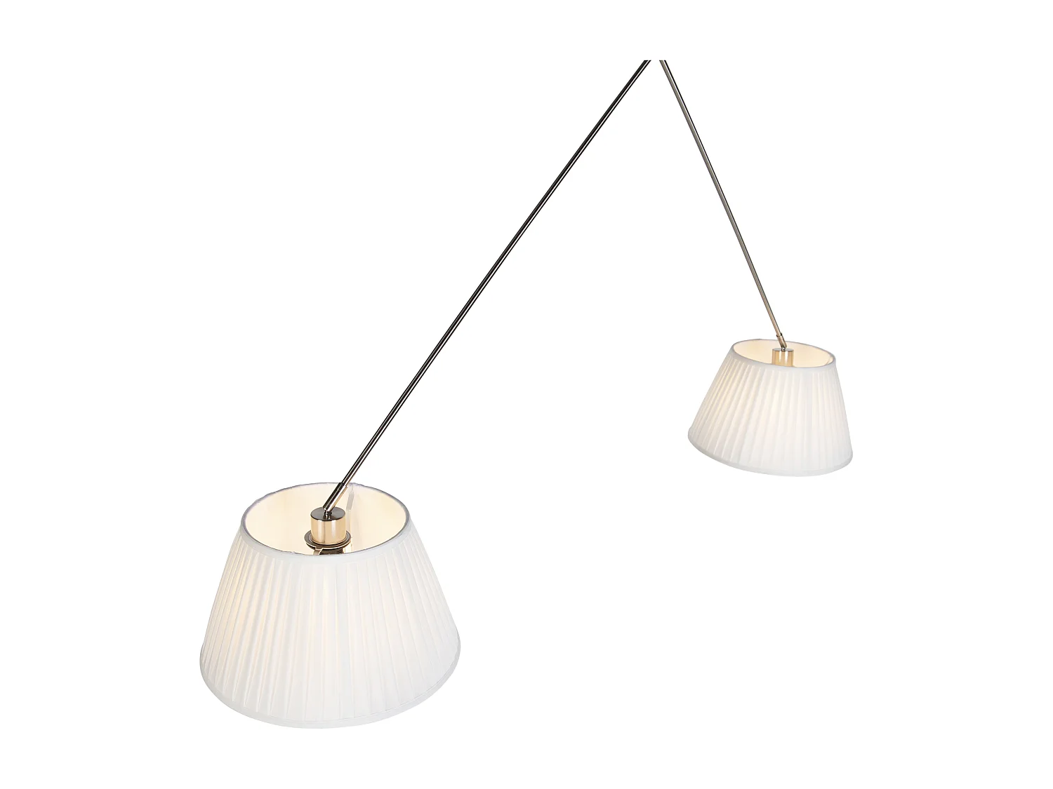 Suspension avec abat-jour plissés crème 35 cm - Acier Blitz II