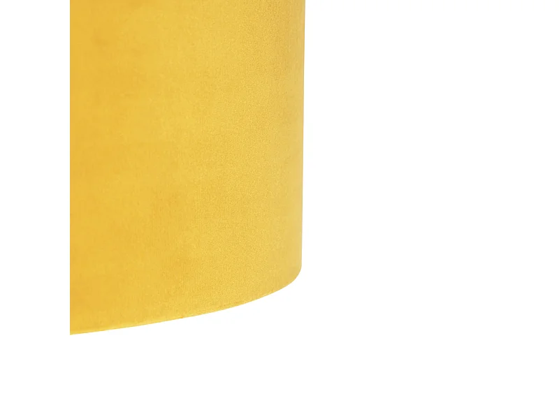 Suspension avec abat-jour velours ocre et or 35 cm - Blitz I noir