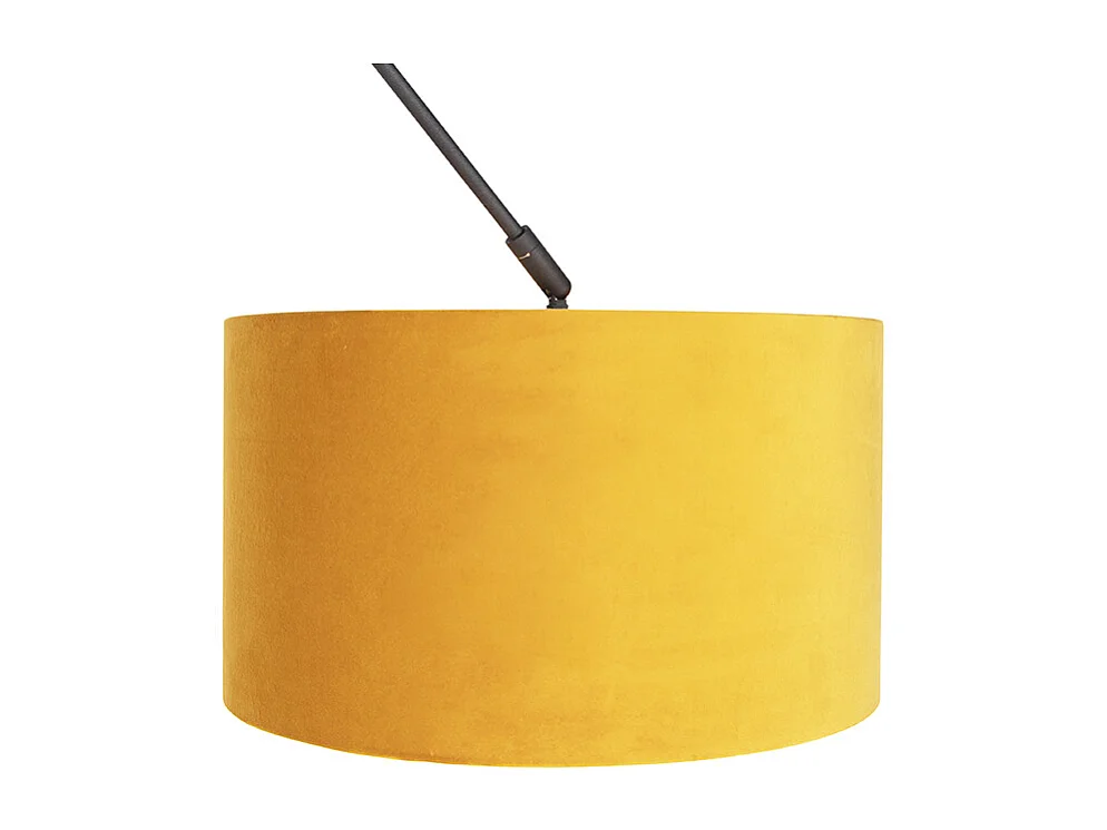 Suspension avec abat-jour velours ocre et or 35 cm - Blitz I noir