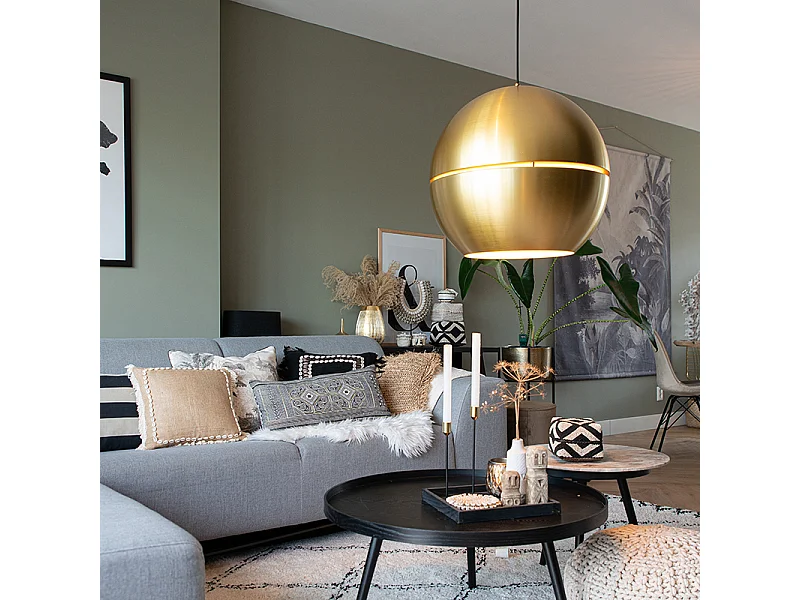 Suspension Art Déco dorée 50 cm - Slice