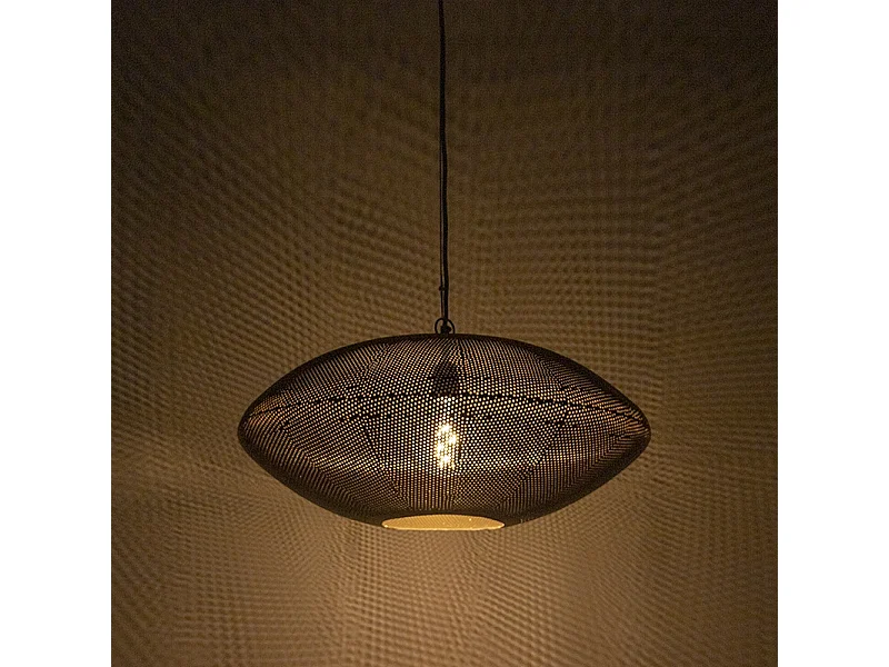 Lampe à suspension design noir avec or 60 cm - Radiance