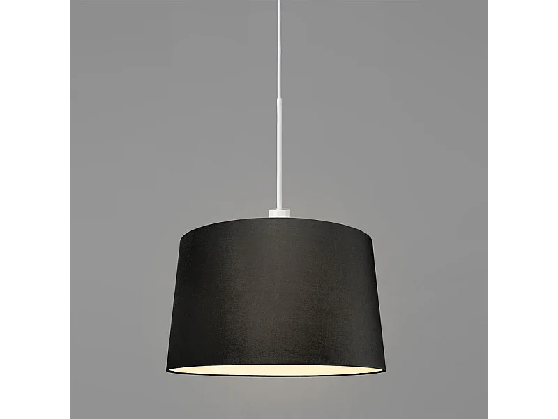 Suspension moderne blanche avec abat-jour 45 cm noir - Combi 1