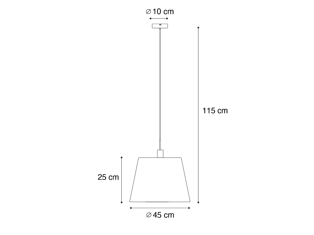 Suspension moderne blanche avec abat-jour 45 cm noir - Combi 1