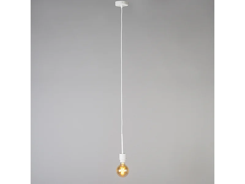 Suspension moderne blanche avec abat-jour 45 cm noir - Combi 1