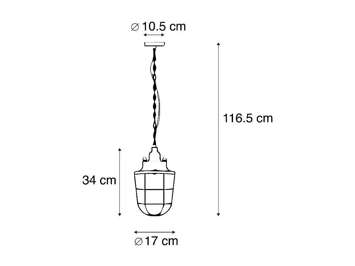 Ensemble de 2 lampes suspendues industrielles noires - Cabine