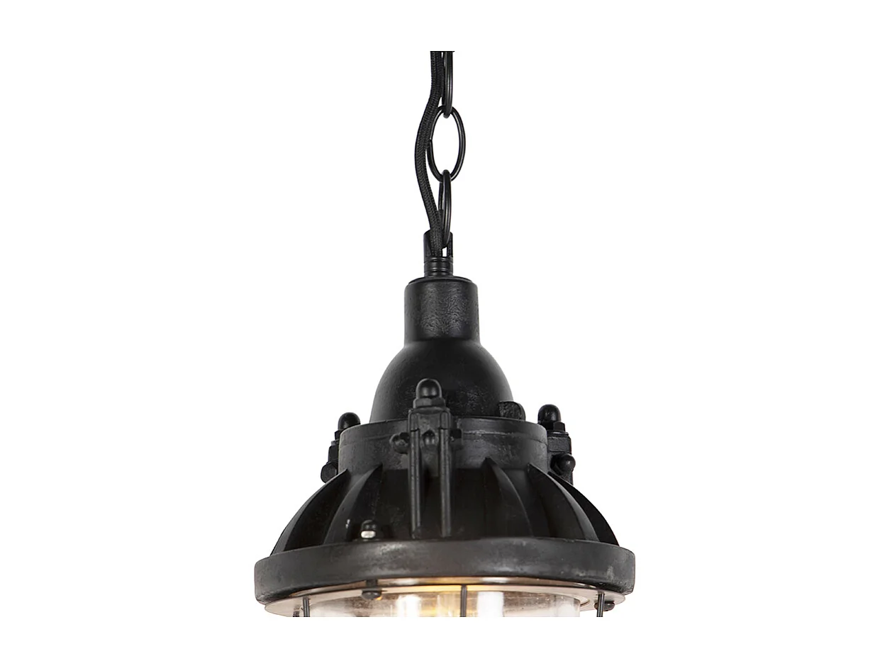 Ensemble de 2 lampes suspendues industrielles noires - Cabine