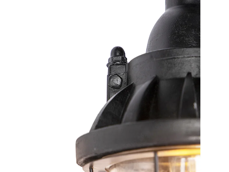 Ensemble de 2 lampes suspendues industrielles noires - Cabine