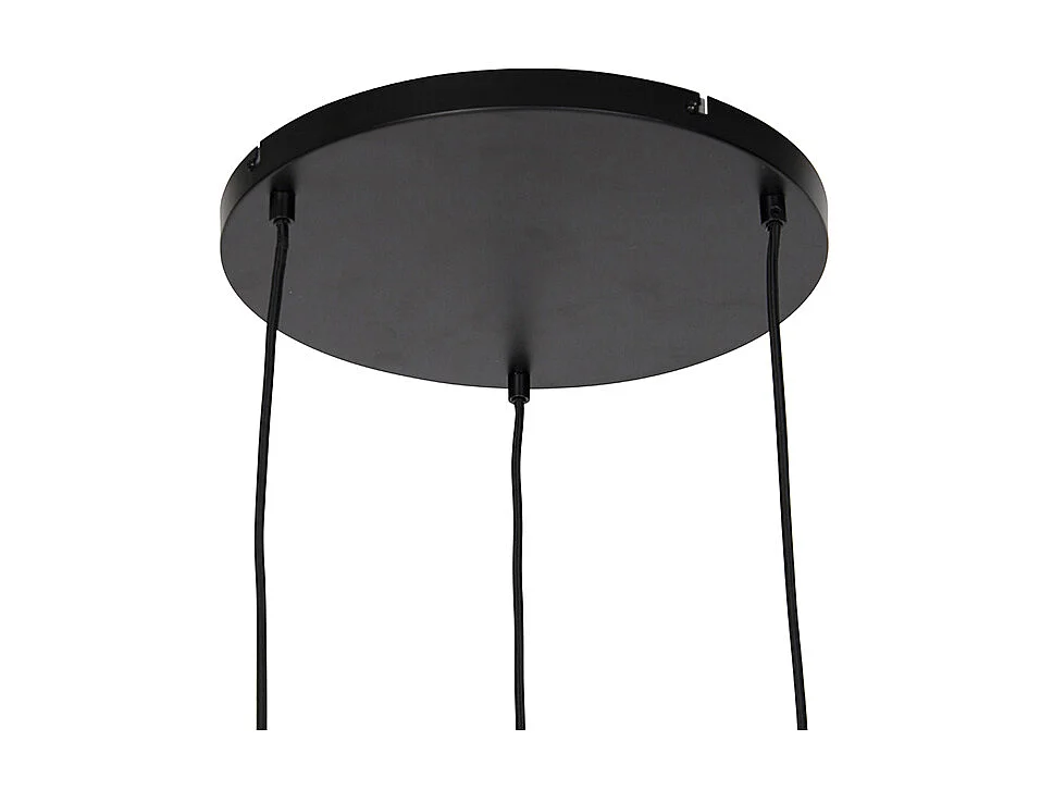 Lampe à suspension design noir avec or avec verre fumé 3 lumières - Zuzanna