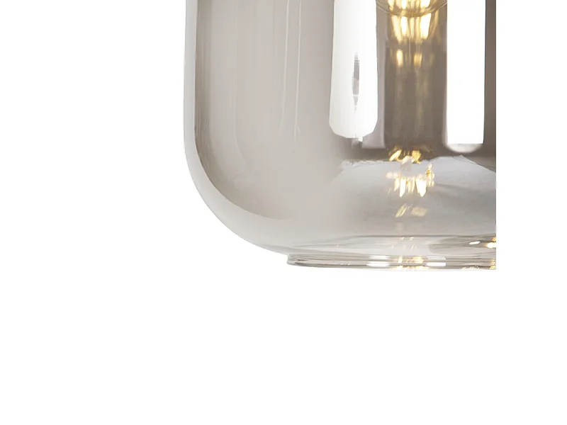 Suspension design noire avec verre doré et fumé 3 lumières - Zuzanna