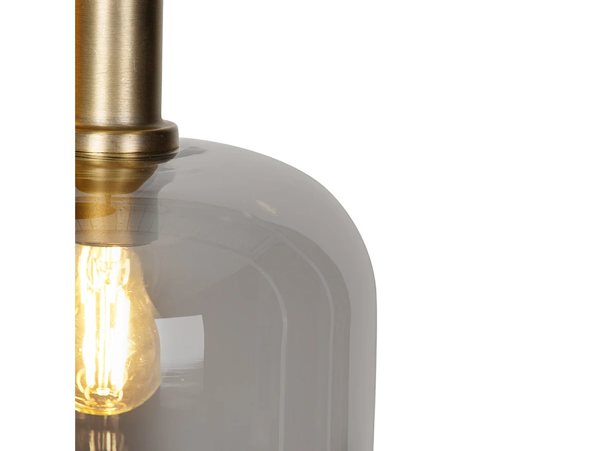 Suspension design noire avec verre doré et fumé 3 lumières - Zuzanna