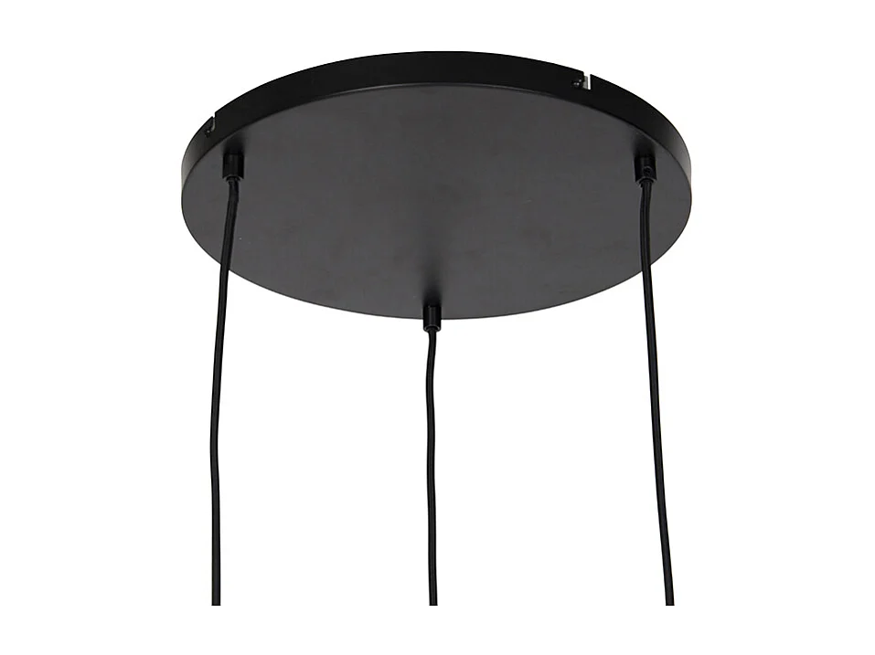 Suspension design noire avec verre doré et fumé 3 lumières - Zuzanna