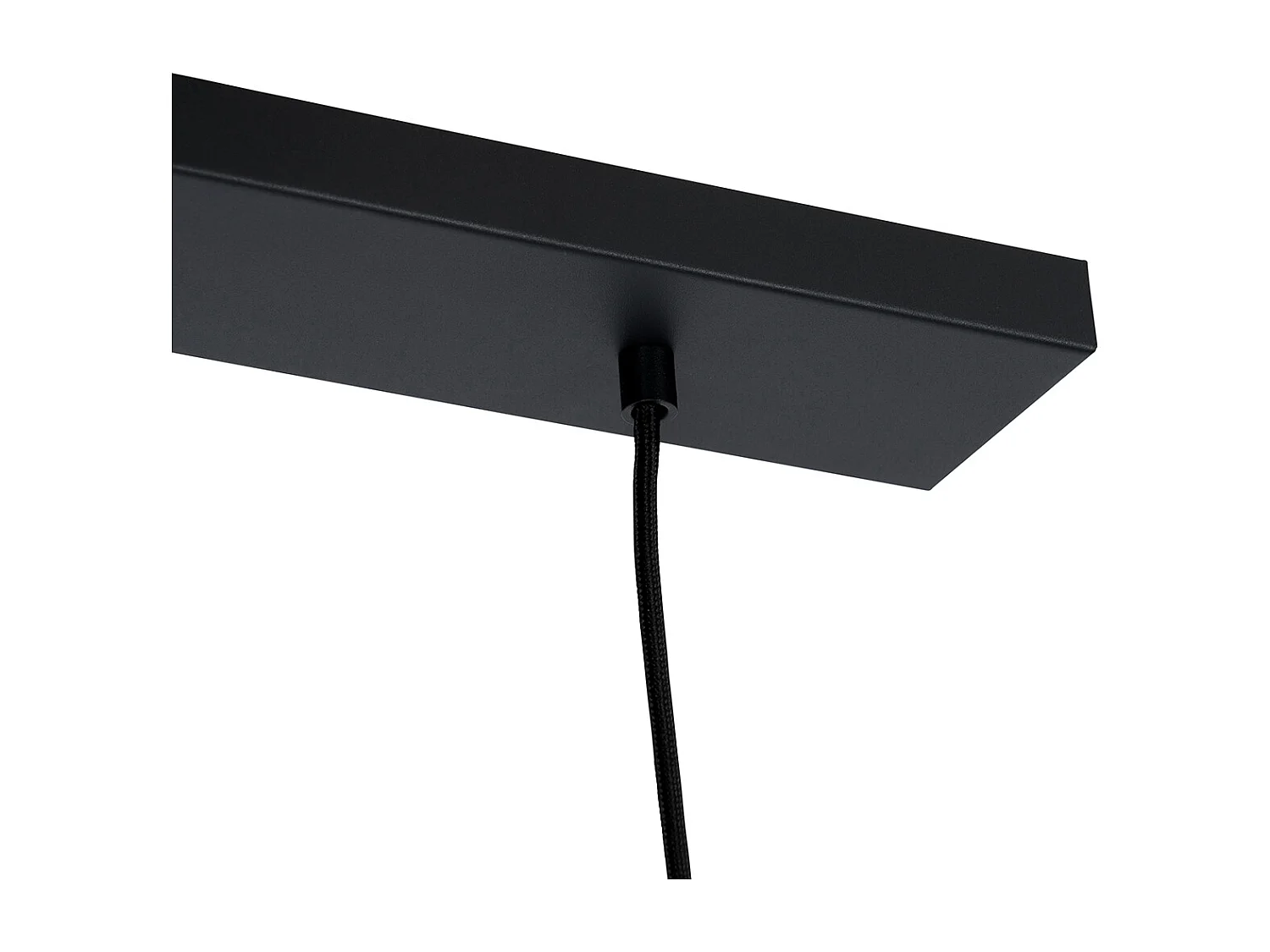 Suspension rétro noire avec verre transparent oblong 3 lumières - Eclipse