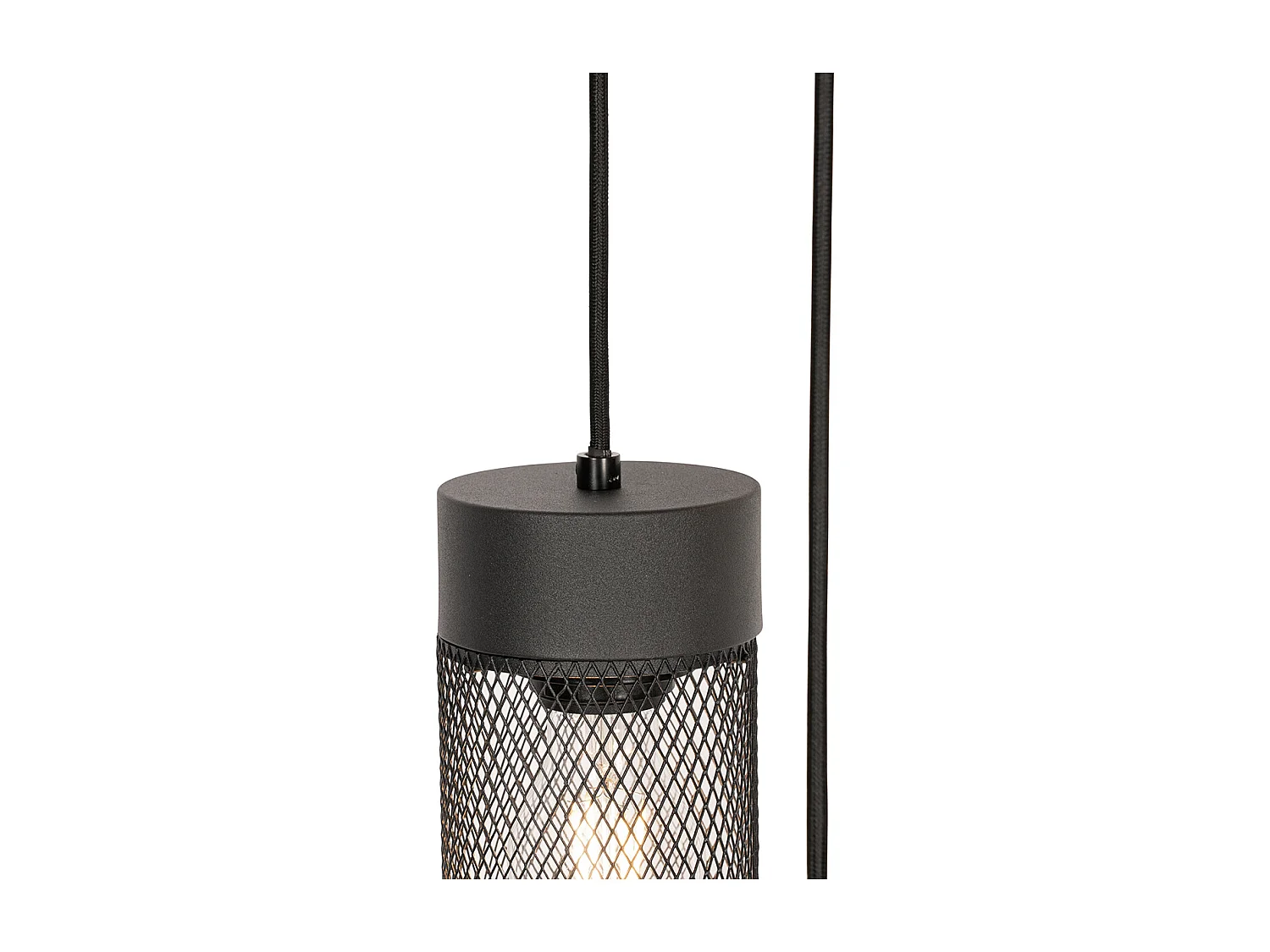 Lampe à suspension industrielle noire 3 lumières - Jim