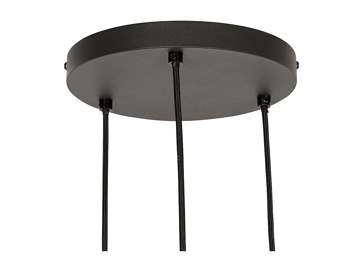 Lampe à suspension industrielle noire 3 lumières - Jim